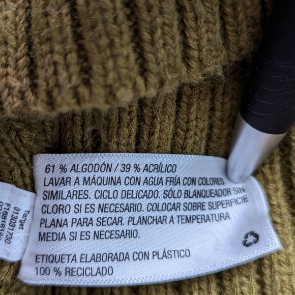 Universal Thread Women’s Olive Shrunken Cable Knit Crew Neck Chunky Sweater S - Picture 5 of 9